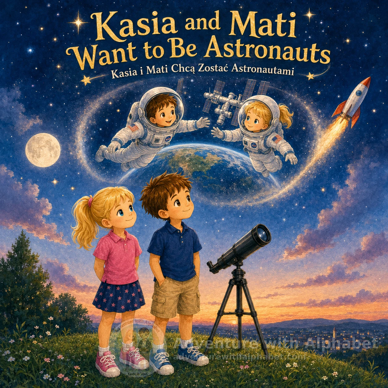 Kasia and Mati Want to Be Astronauts book cover