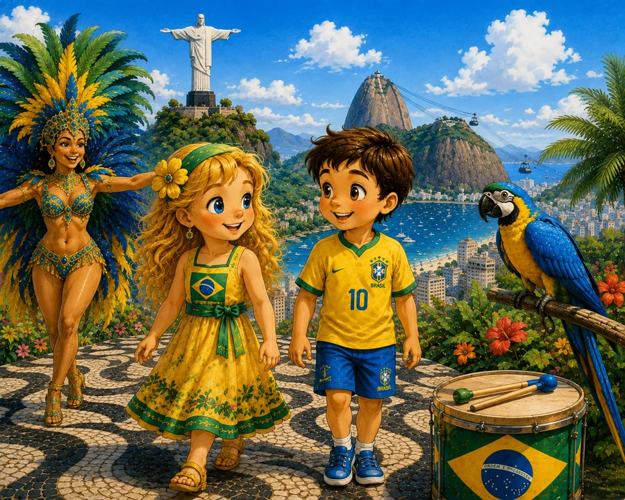 Kasia and Mati exploring Rio de Janeiro, Brazil with music and colorful culture