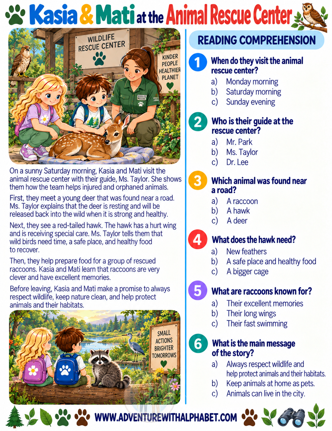 New in the Learning Corner: At the Animal Rescue Center