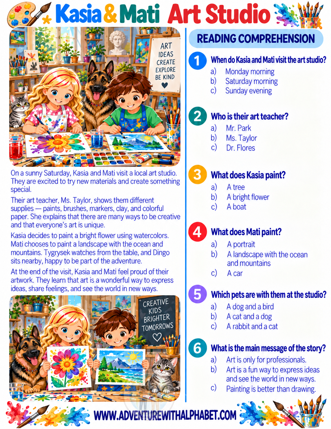 New in the Learning Corner: Kasia & Mati At the Art Studio